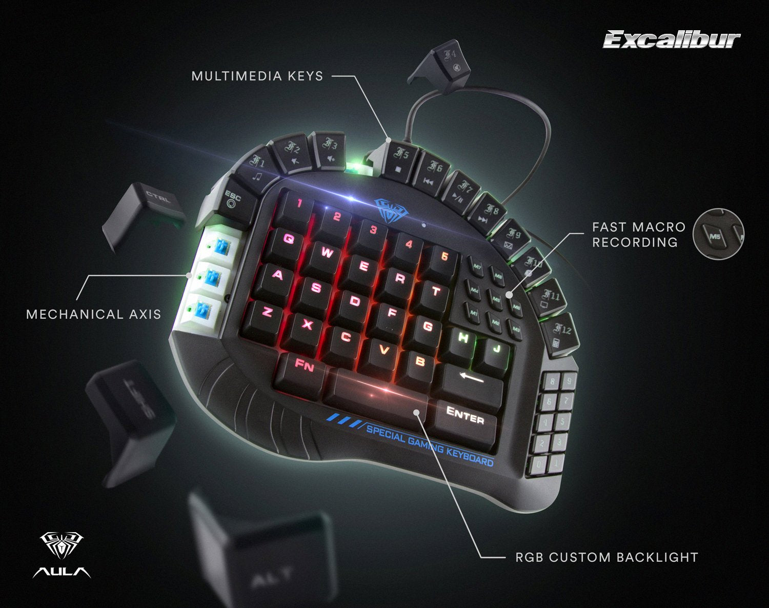 AULA 30 Progammable Keys  Merchanical Gaming Keyboard